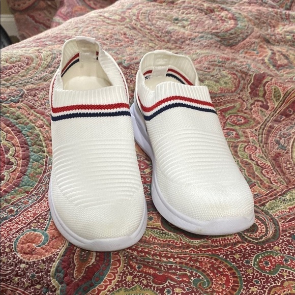 Danskin Shoes - Danskin Charming White Woven Sneakers with Stripe Size 8.5